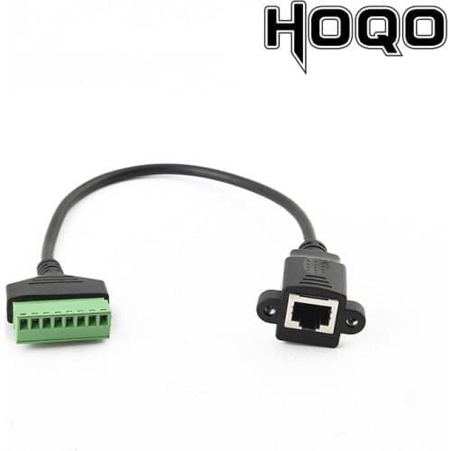 20pcs RJ45 Panel Mount Socket Extend Cable 30cm with Screws Hole,Network Extension Cord RJ45 Female Seat Lock screw connection