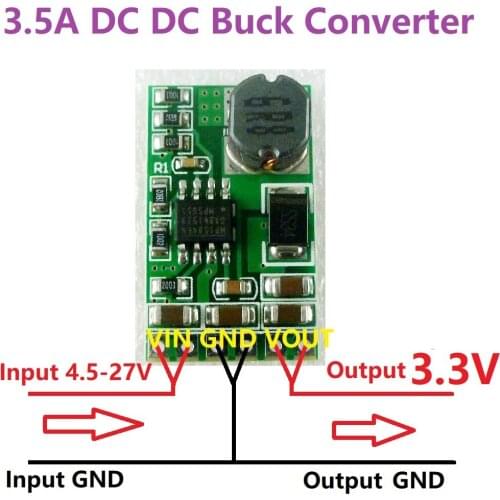 3.5A DC 5V 6V 9V 12V 24V to 3.3V DC-DC Step-Down Buck Converter Regulator Module for nodemcu esp8266 Wifi Board