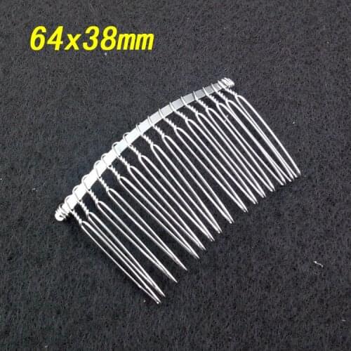 50pcs Imitation silver Metal Combs 16 Teeth Hair Accessories 64x38mm for sinamay fascinator/hair accessories/wedding accessorie