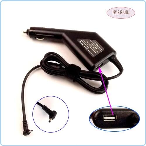 19V 2.1A Laptop Car DC Power Adapter Charger +USB for ASUS Eee PC Seashell 1104HA 1106HA 1101H 1101HA 1101HA 1008P 1008HAG 1015P
