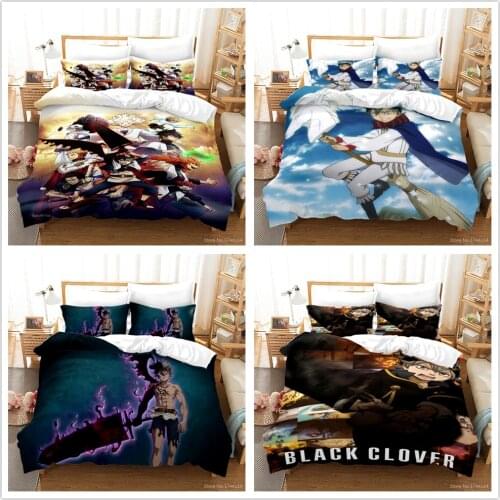 Anime Black Clover 3D Cartoon Printed Duvet Cover Set Twin Full Queen King Size Bedding Set Bed Linens Bedclothes Home Textile