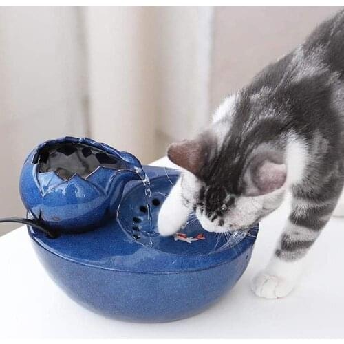 Automatic Electric Ceramic Drinking Fountain For Cats Dogs Drinking Aut Bowl Cat Water Fountain Dispenser Pet Products Food Bowl