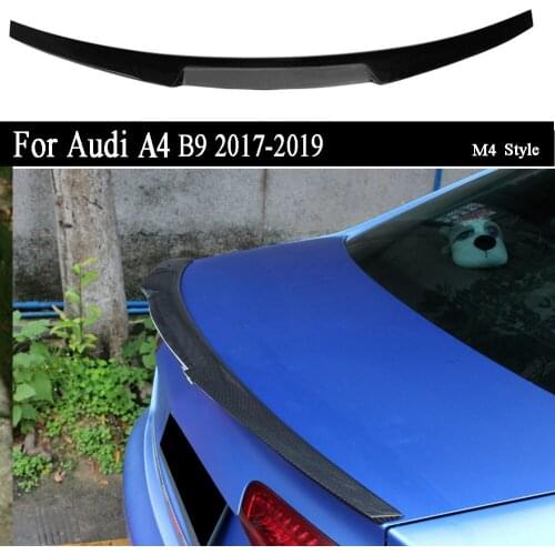 Car For Audi A4 B9 2017 2018 2019 Carbon Fiber Rear Trunk Spoiler Boot Lip M4 Style