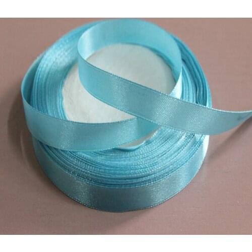 Free Shipping 25 Yards 10mm Light Blue Satin Ribbons Include Wedding And Birthday Party Decoration