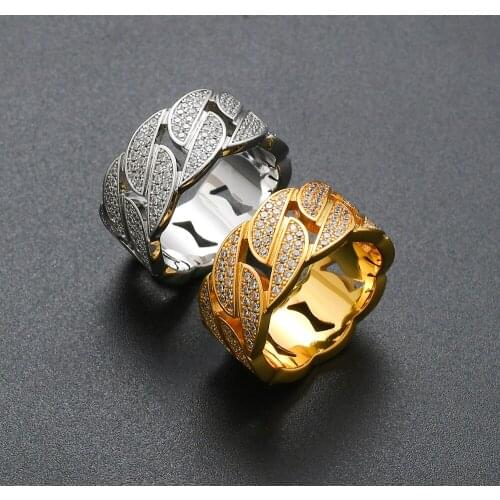 Bling Bling Brass Ring Micro pave with AAA CZ Hip Hop Jewelry R018