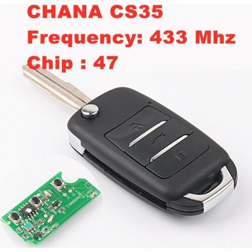 For CHANA CS35 year 2012-2014 folding remote key 433Mhz 47 transponder chip