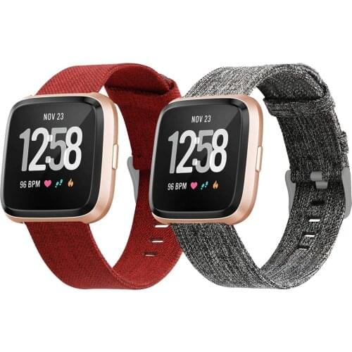 EiEuuk 2 Pack Soft Fabric Woven Quick Release Replacement Strap Wristband Accessories for Versa 2 Smart Watch