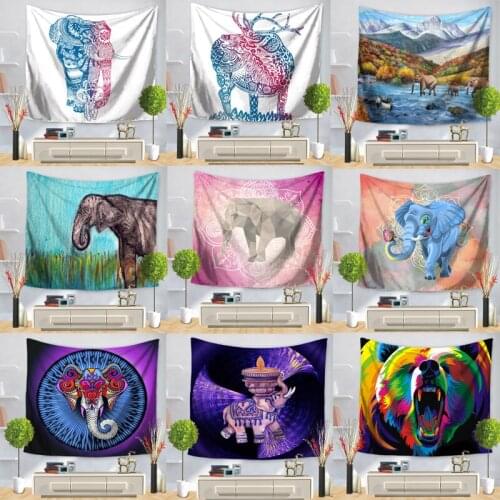 Elephant Ethnic Mandala Tapestry Wall Hanging Wall Tapestry Blanket Farmhouse Decor Beach Mat Yoga Shawl