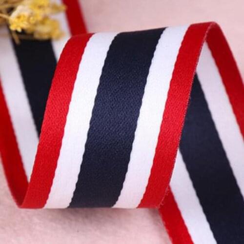 Hot 10M 30mm Red White Sapphire Bottom Stripe Printed grosgrain ribbon decoration belt DIY clothing Sewing Accessories material