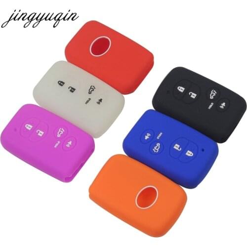 Jingyuqin 30pcs/lot Silicone Car Key Cover for Toyota Avalon 4Runner Prius Camry Highlander RAV4 Crown Fob Case Holder