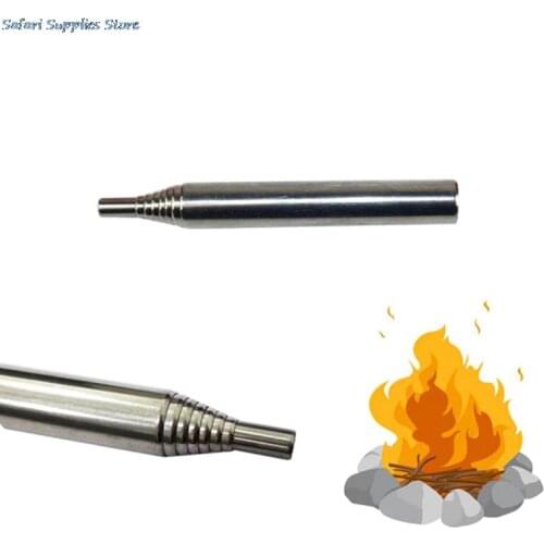 1PC Stainless Steel Pocket Bellows Collapsible Air Blasting Campfire Fire Tool For Camping Stove Picnic Cooking Charcoal BBQ