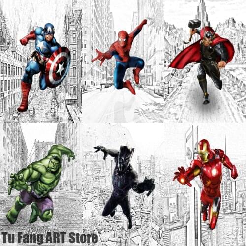 Marvel Avengers Canvas Painting Captain America Iron Man Hulk Wall Art Posters and Prints Pictures Living Room Decoration Gift
