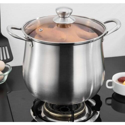 5.5L 7L 9L Household 304 Stainless Steel Soup Pot Extra-high with Double Bottom Thick Stew Pot Cookware Kitchen Pots Hot Pot