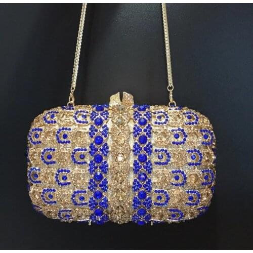 White Rhinestone Wedding Clutch Purse Fashion Gold Metal Crystal Clutches Luxury Ladies Diamond Prom Dinner Handbags Female Bag
