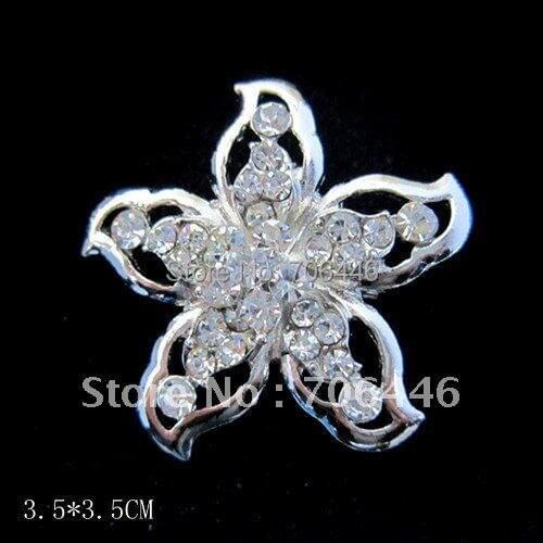 Nice Silver Plated Alloy Rhinestone Crystal Small Star Brooch