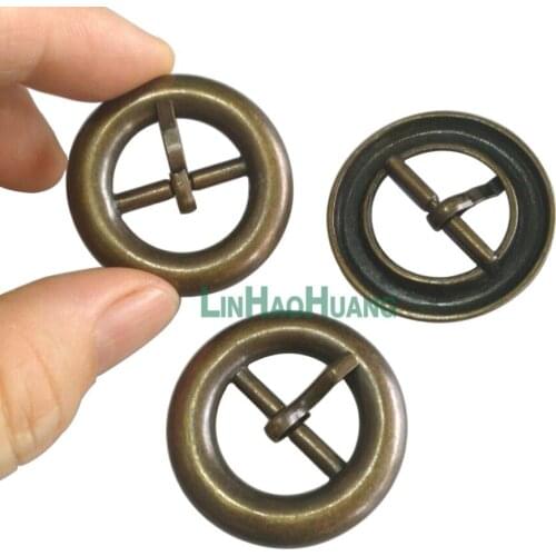 40pcs/lot 19.5mm 0.77 inch metal alloy pin buckle round belt bag buckles Antique Bronze colors free shipping Buck-19MM