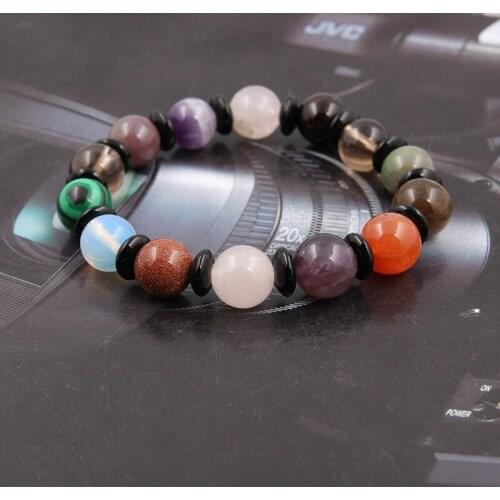 New High Quality Natural Stone Beads Amethysts Agates Tiger Eye Rose Crystal Friendship Bracelets for Women Men Yoga Bracelet