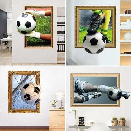 New football World Cup 3D three-dimensional decorative painting living room bedroom wall decoration stickers variety