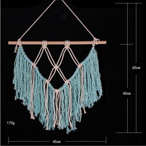 New Nordic Macrame Woven Wall Hanging Tapestry Handmade Bohemian Art Wall Decor Office Home Decoration Pendant Cotton Rope Craft