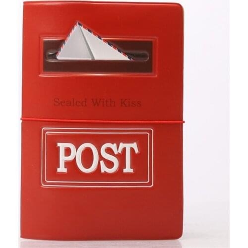New style Red Envelope POST Travel Passport Cover Porte Carte Simple PVC Business Credit Card Holder Card Bag documents Set