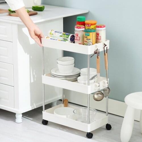 Upgrade thicker Multi-layer Storage Cart Rolling Wheels Kitchen Bathroom Organizer Household Storage holder Rack Mobile Shelf