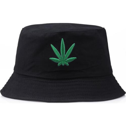Men Women Maple Leaf Bucket Hat Hip Hop Fisherman Panama Hats Embroidery Cotton Outdoor Summer Casual Swag Bob Visor Bucket Cap