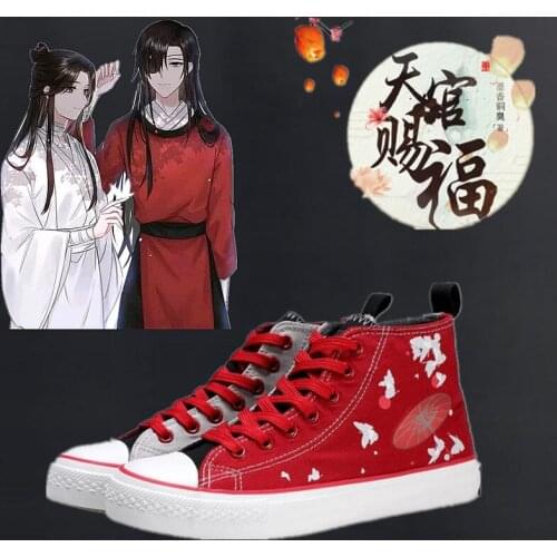 Tian Guan Ci Fu Hua Cheng Xie Lian Cosplay Canvas Shoes Women Men Student Ankle Boots Sneakers Couple High Top Sport Shoes