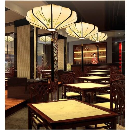 Chinoiserie pendant lamp lantern clothing pendant light dining room bar coffee hanging lamp lampara led lustres para sala