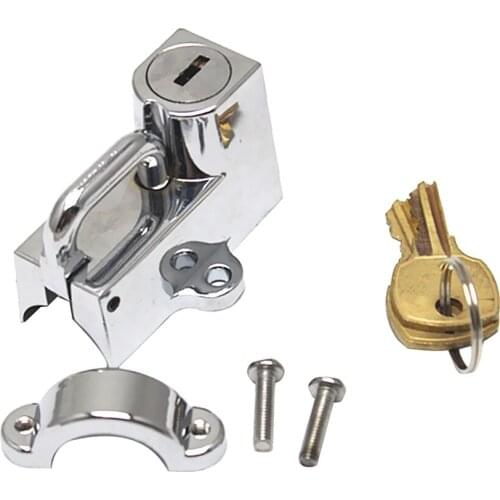 Silver 22mm Bar Tube Motorcycle Helmet Anti-theft Lock Rust Proof