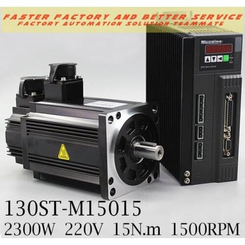 Servo Motor Set AC Servo Motor + Servo Driver with 3 meter cable 130ST-M15015 2300W 220V 15N.m 1500RPM