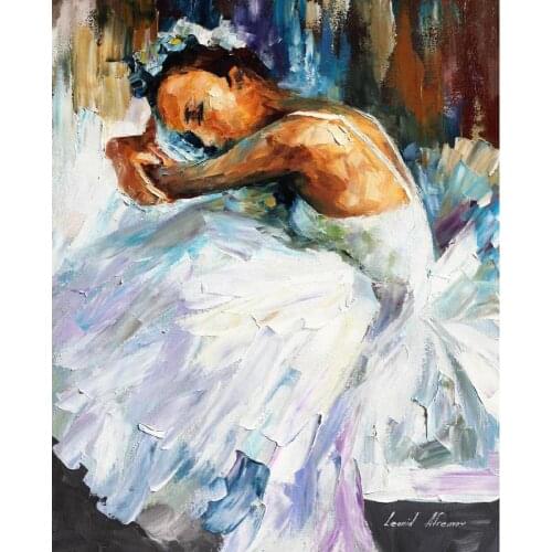 Dancer Modern paintings with Palette knife oil painting portrait ballerina Handmade high quality