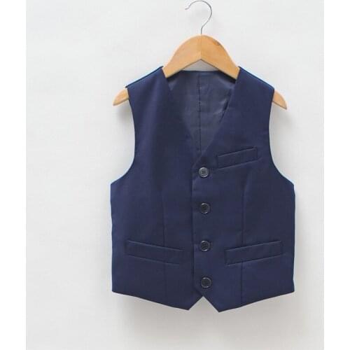 2018 Spring and Autumn Boy Vests Kids Boys Gentleman Formal Suit Vest Waistcoat Pageant Wedding Party Jacket Coat for Boys 3-16Y