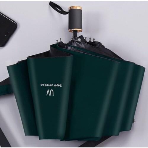 Korea Teenage Girl 3 Folding Thicken Black Glue Sunscreen Parasol UV Umbrella Wholesale Price Sunny and Rainy Umbrella