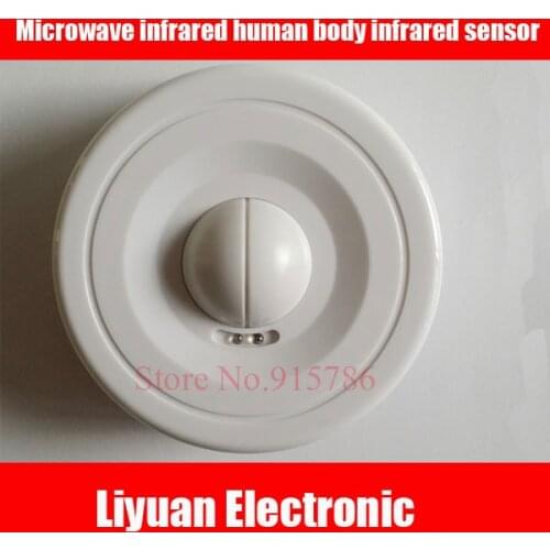 1pcs Ceiling type Microwave infrared human body infrared sensor switch / round infrared sensor