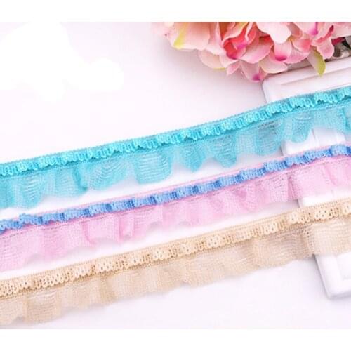 1yards 3.6CM Diy Apparel Accessories Red Blue Cotton Lace Ribbon Handmade Cotton Lace Trims Wedding Scrapbook Decoration