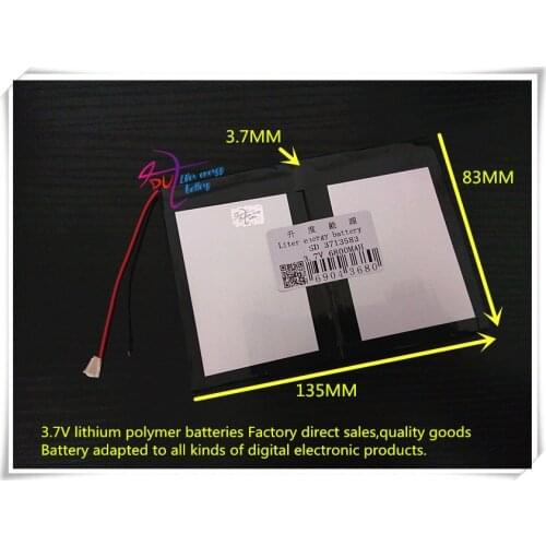 3.7V 6800mAH 3713583 polymer lithium ion / Li-ion battery for tablet pc,cell phone,power bank