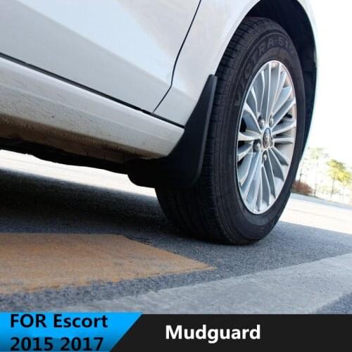 4PCS/SET Soft plastic For Escort Ford 2015 2017 mudguard escort Fender mud flaps special fender Car splash guards plate parts