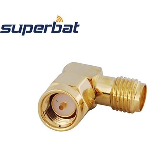 Superbat 5 pcs SMA Adapter SMA Plug to Jack Right Angle Coaxial Connector