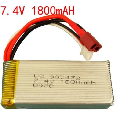7.4V 1800mAh Battery with T Plug for FEIYUE FY-03 Wltoys 12628 12428 RC Car