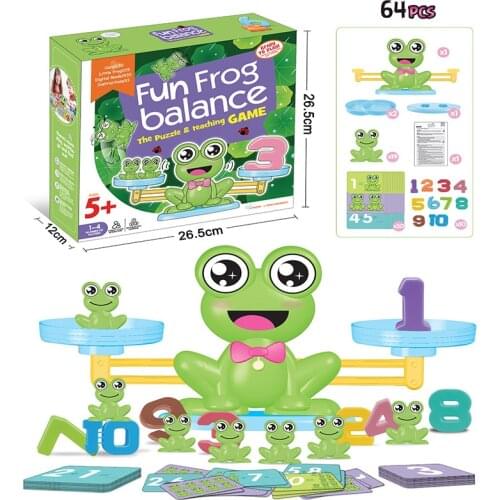 Balance Match Game Board Toys Frogs Digital Match Balancing Scale Number Game Kid Educational Toy to Learn add and subtract