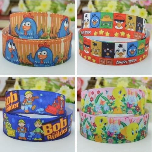 10 Yards 22mm 7/8" cute cartoon Printed grosgrain ribbon hair bow Headwear DIY hair accessories retail