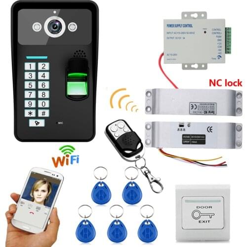 HD 720P Wireless WIFI RFID Password Video Door Phone Doorbell Intercom System Night Vision + Electric Drop Bolt Lock