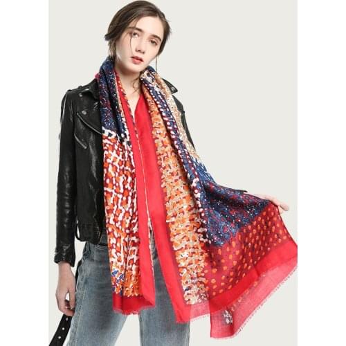 2021 Autumn New Large Soft Shawl Scarf Unique Element Pattern Foulard Scarf Cotton Hijab Scarf [6800]