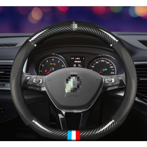 Car Carbon Fiber Steering Wheel Cover No Smell Thin for Renault Models Auto Interior Protective Accessories Car Styling 38cm