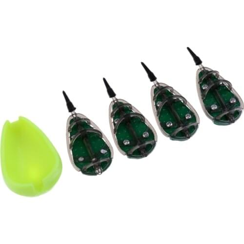 Carp Fishing Bait Holder Cage Flat Method Feeder Set with Mould 30/40/50/60g for Fishing Lover
