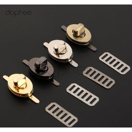 Dophee 1pcs 23*17mm Egg-Shaped Bag Clasp Twist Oval Handbags Case Alloy Catch Buckle For Luggage Bags Leather Clothing Purse
