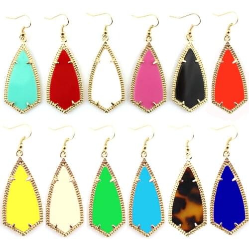 E2399 Gold Kite Inspired Design Gold Frame Rhombus Earrings American Fashion Southern Style Women Boutique Jewelry Wholesale