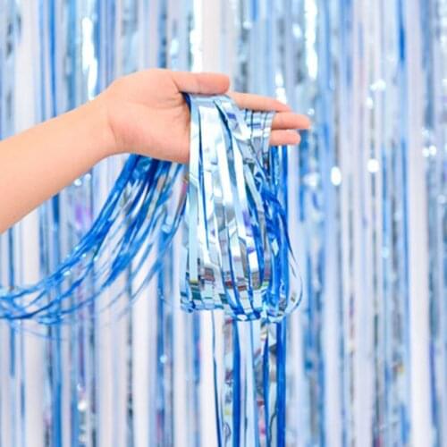 2M Party Backdrop Curtains Glitter Gold Tinsel Fringe Foil Curtain Wedding Birthday Party Decoration Christmas New Year Supplies