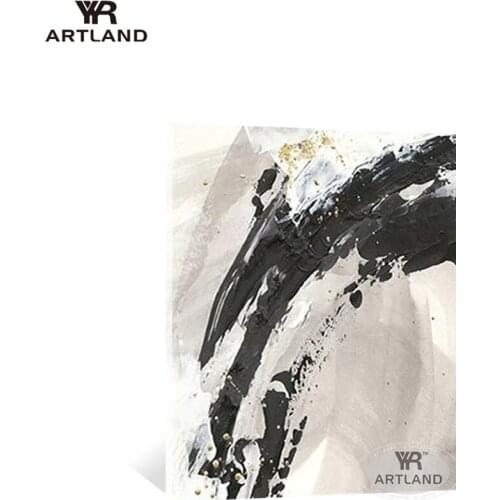 Black and white abstract oil painting pure handmade on canvas acrylic picture for home wall decoration for living room entrance