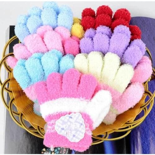 Fashion New Toddler Kids Winter Gloves Girl Boys Fleece Soft Full Gloves Finger Warm Winter Accessories